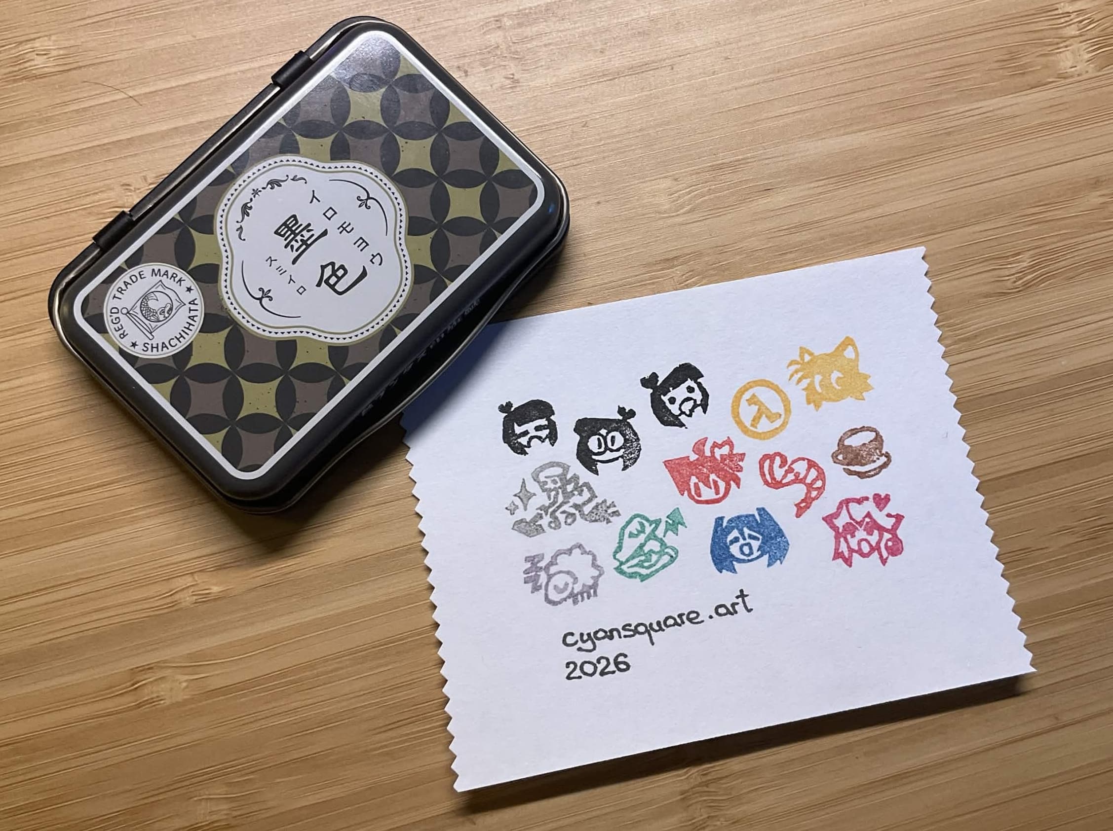 Wet ink stamps