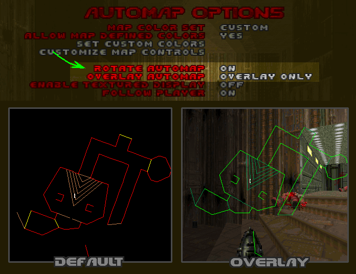 How to set automap overlay in Zandronum
