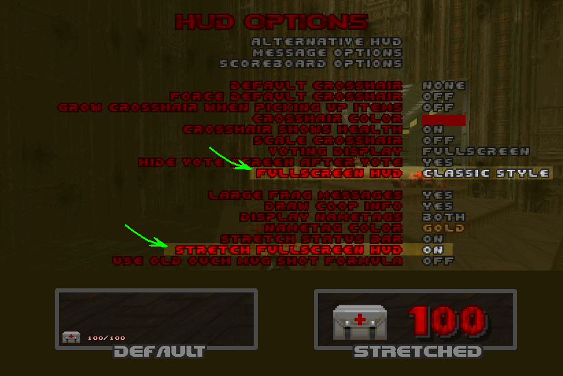 How to increase HUD size in Zandronum.